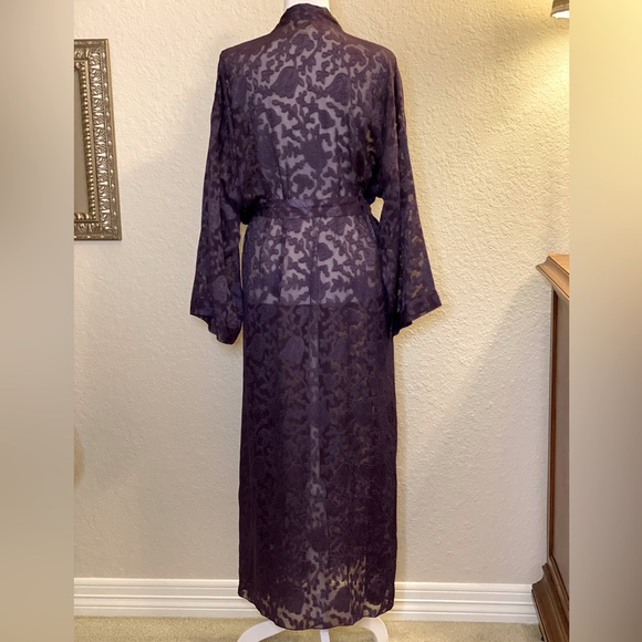 Women’s Sheer Robe by Fantasies by Morgan Taylor. Wrap Front with Kimono Sleeves - Picture 2 of 6